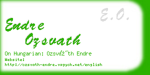 endre ozsvath business card